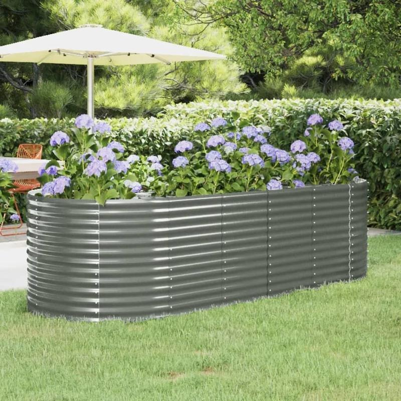 

Raised Bed Powder-coated Steel 249x100x68 Cm Grey