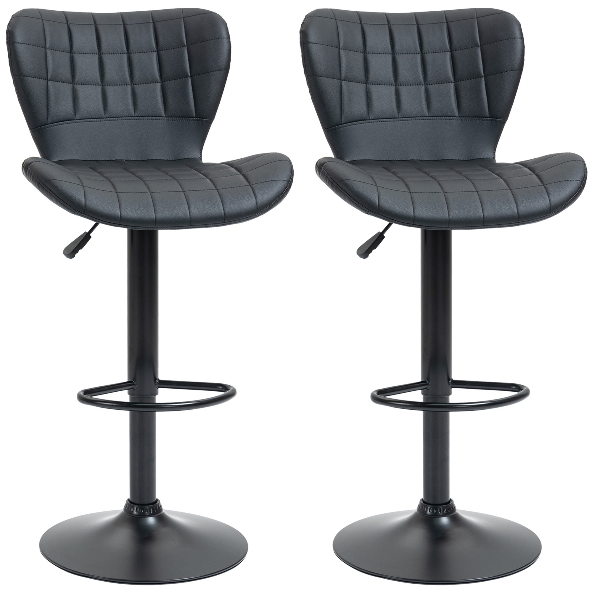 2pcs Bar Stool Bar Stool Bistro Stool Counter Stool With Backrest Kitchen Stool Swivel Chair For Dining Room Kitchen Artificial Leather Cover 47 X 51.5 X 89-109