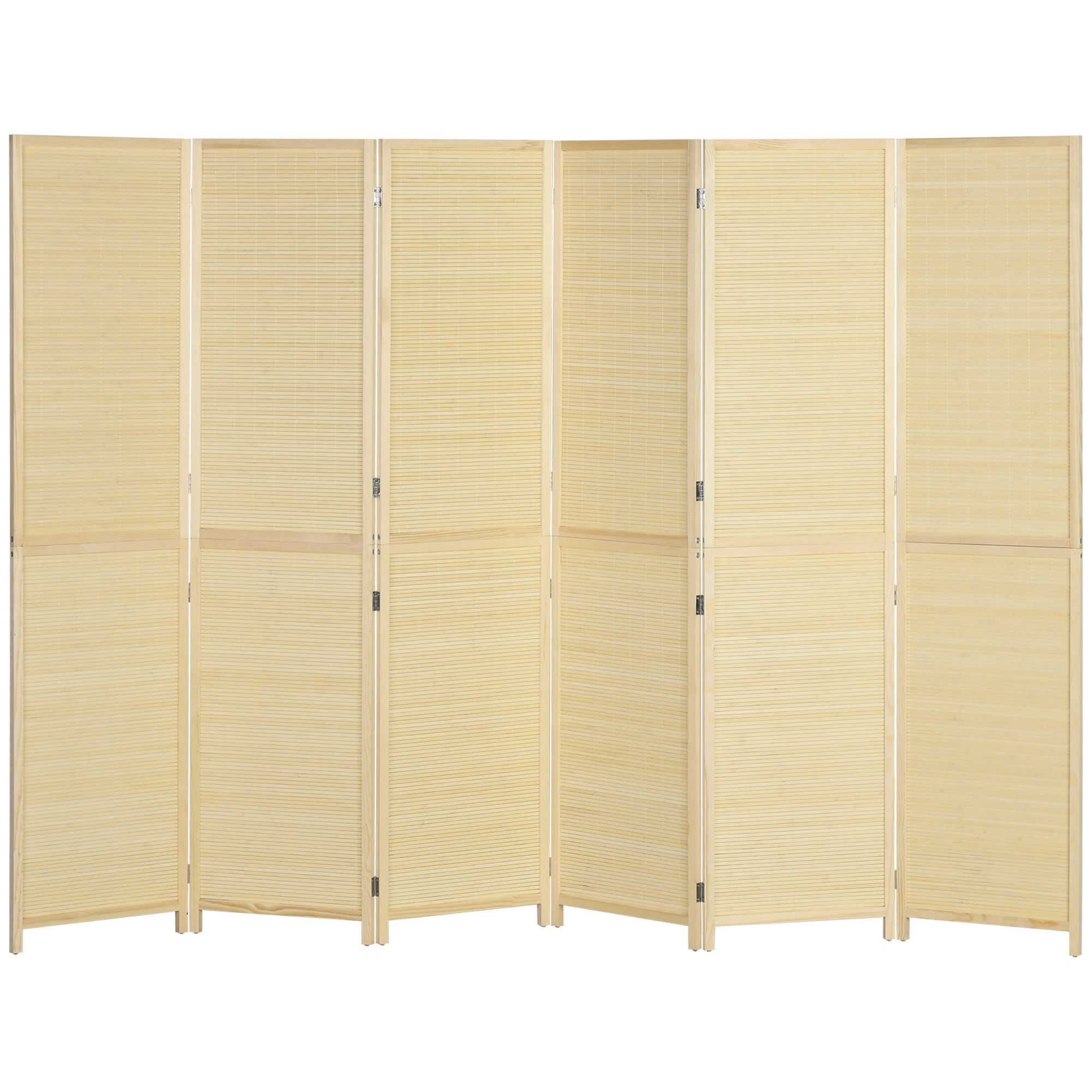 TEMU Separatore di in legno di bamb羅 HOMCOM, 6 pannelli, 270 x 180 cm, divisorio pieghevole per stanze - Naturale