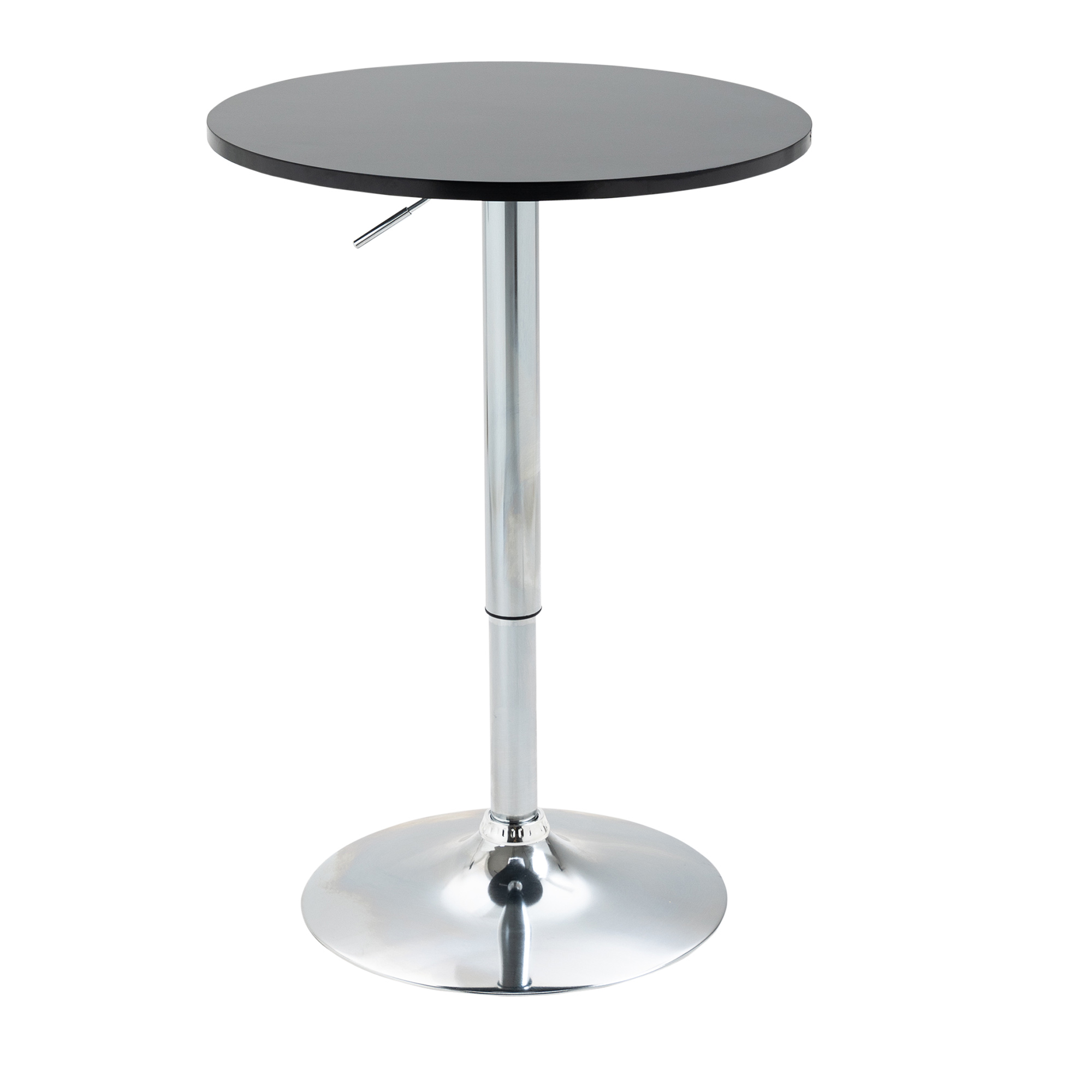 Image of Modern Round Dining Table 360 Rotating Table Height-adjustable Bistro Table Standing Table Kitchen Table Steel Black 61 X 70-90 Cm