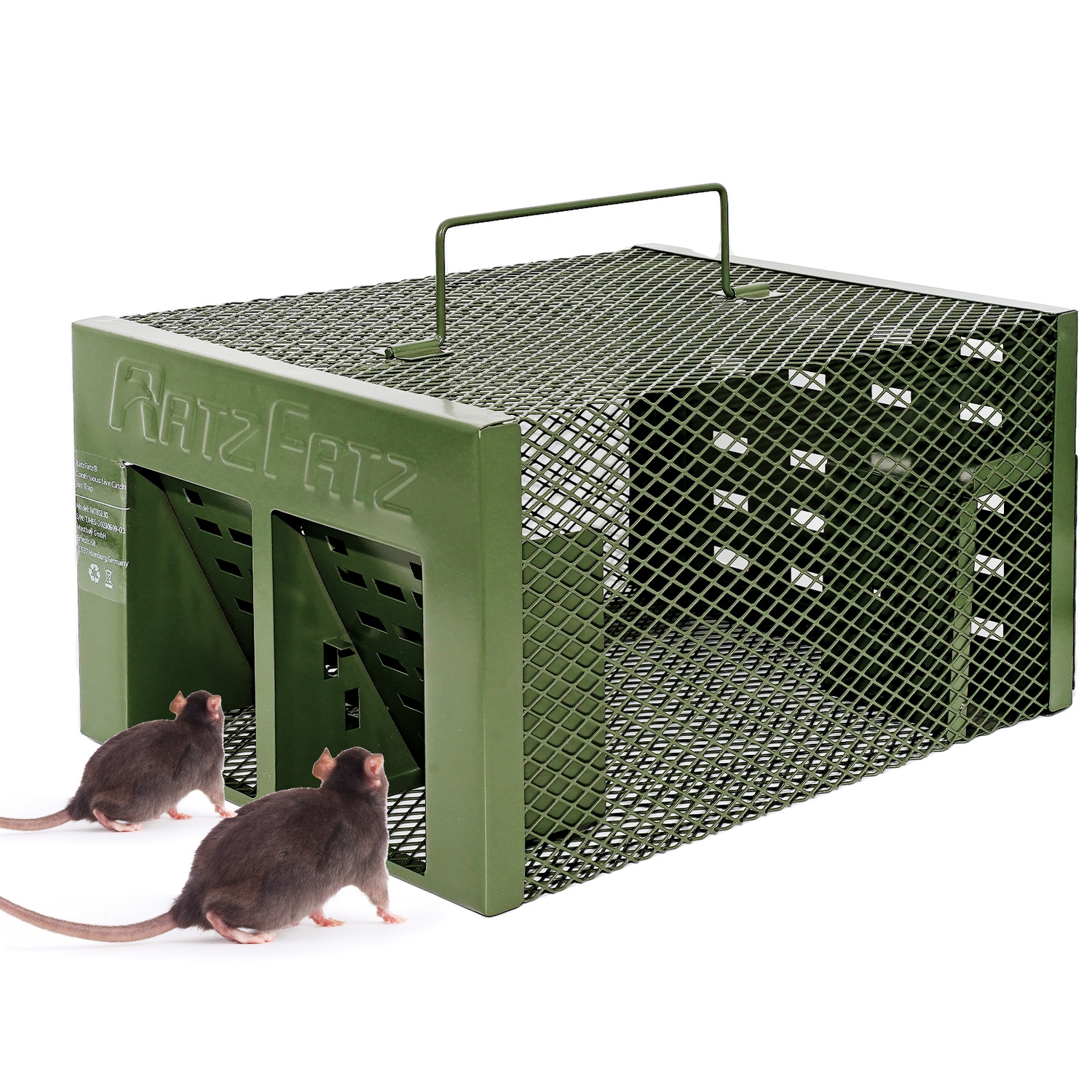 

Ratzfatz Mtbsl30g Live Trap , With Double Door, Made Of Steel And Iron, 302215cm, For , , Guinea Pigs, Mice, Rats