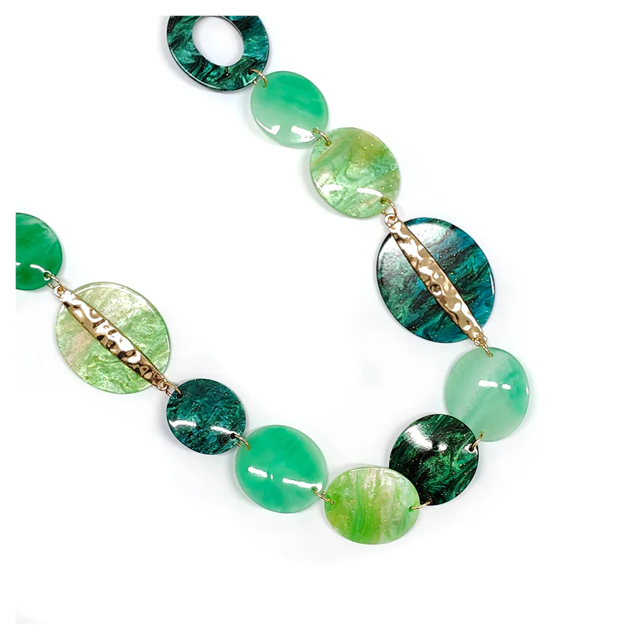 Chunky Round Beaded Necklace Long Acrylic Bold Statement Colorful Jewelry