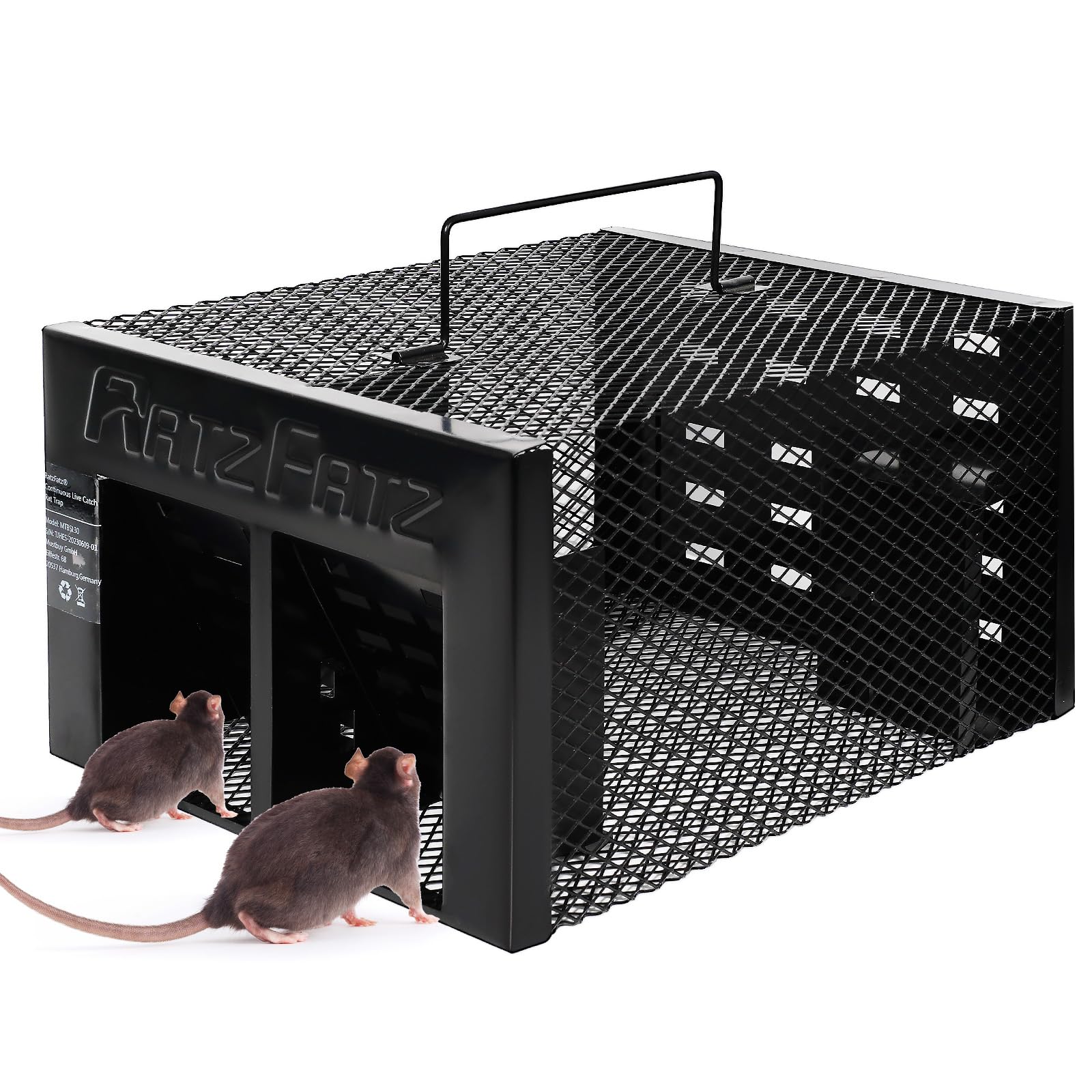 

Ratzfatz Mtbsl30b Live Trap , With Double Door Made Of Steel And Iron For