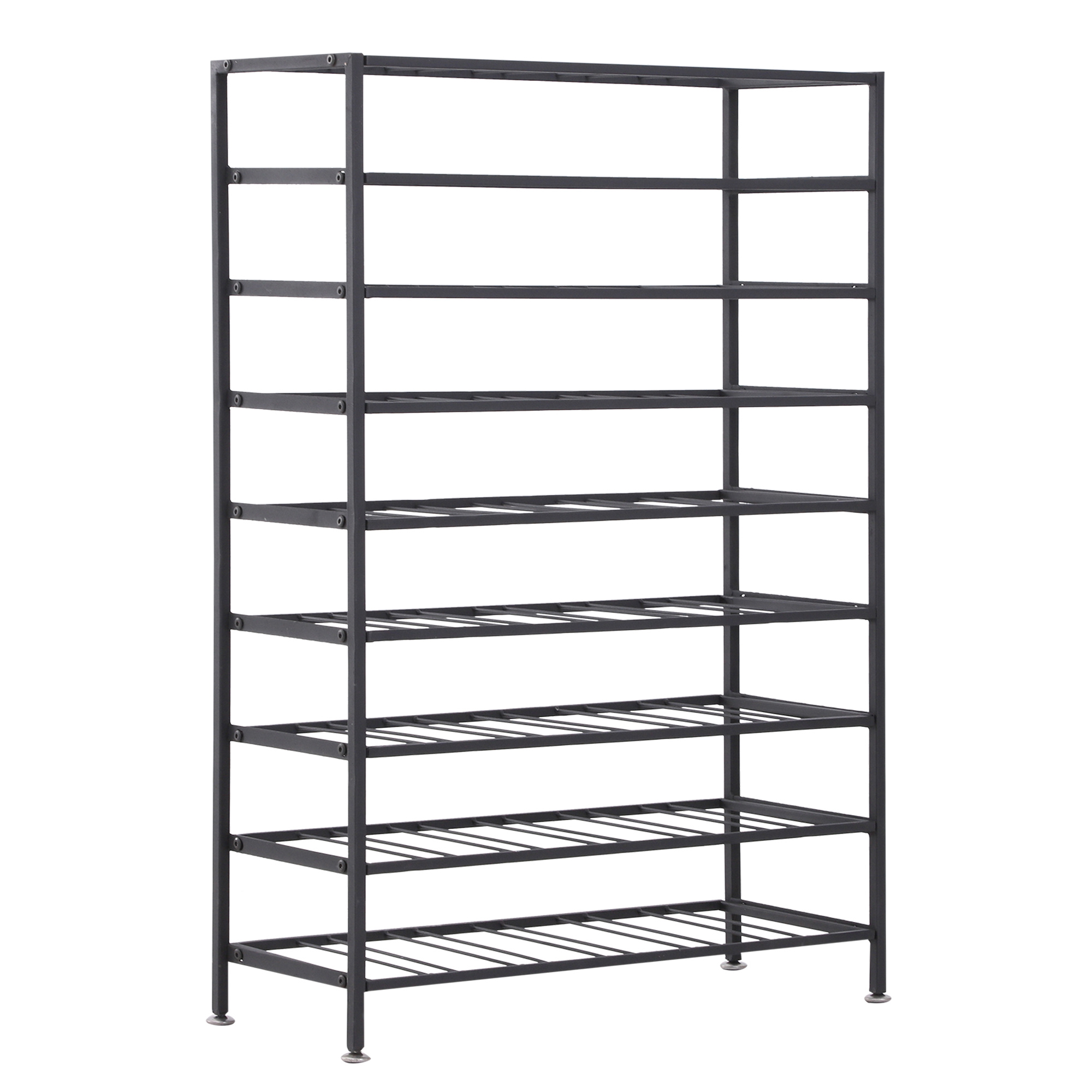 Image of Homcom Wine Rack Shelf For Bottles, Holds 54 Bottles, Dimensions 63l X 25w X 91h Cm, Black Metal