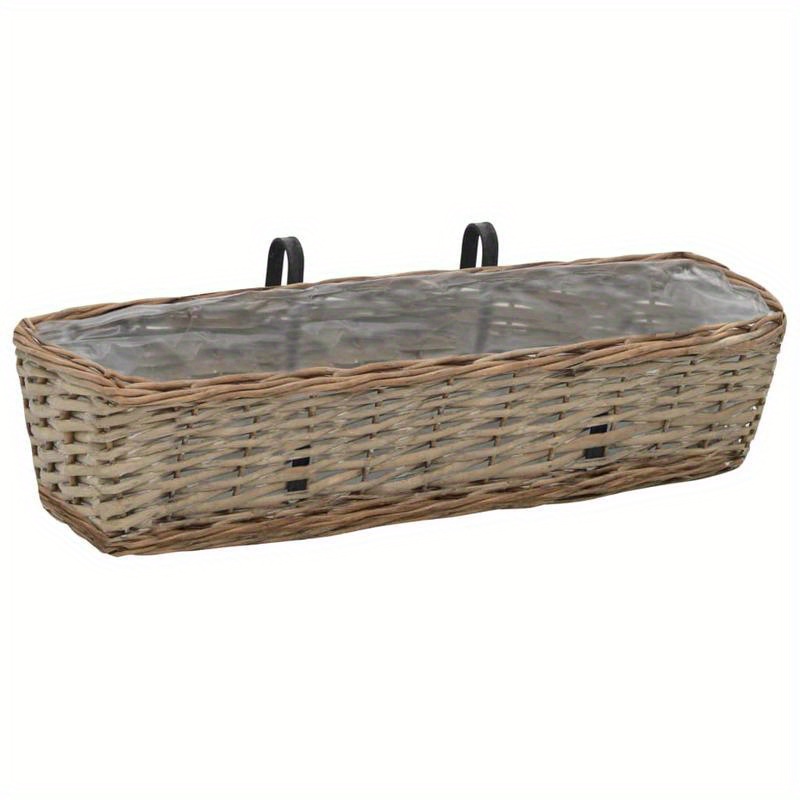 

Balcony Flower Pots 2 Wicker With Pe Inner Coating 60 Cm