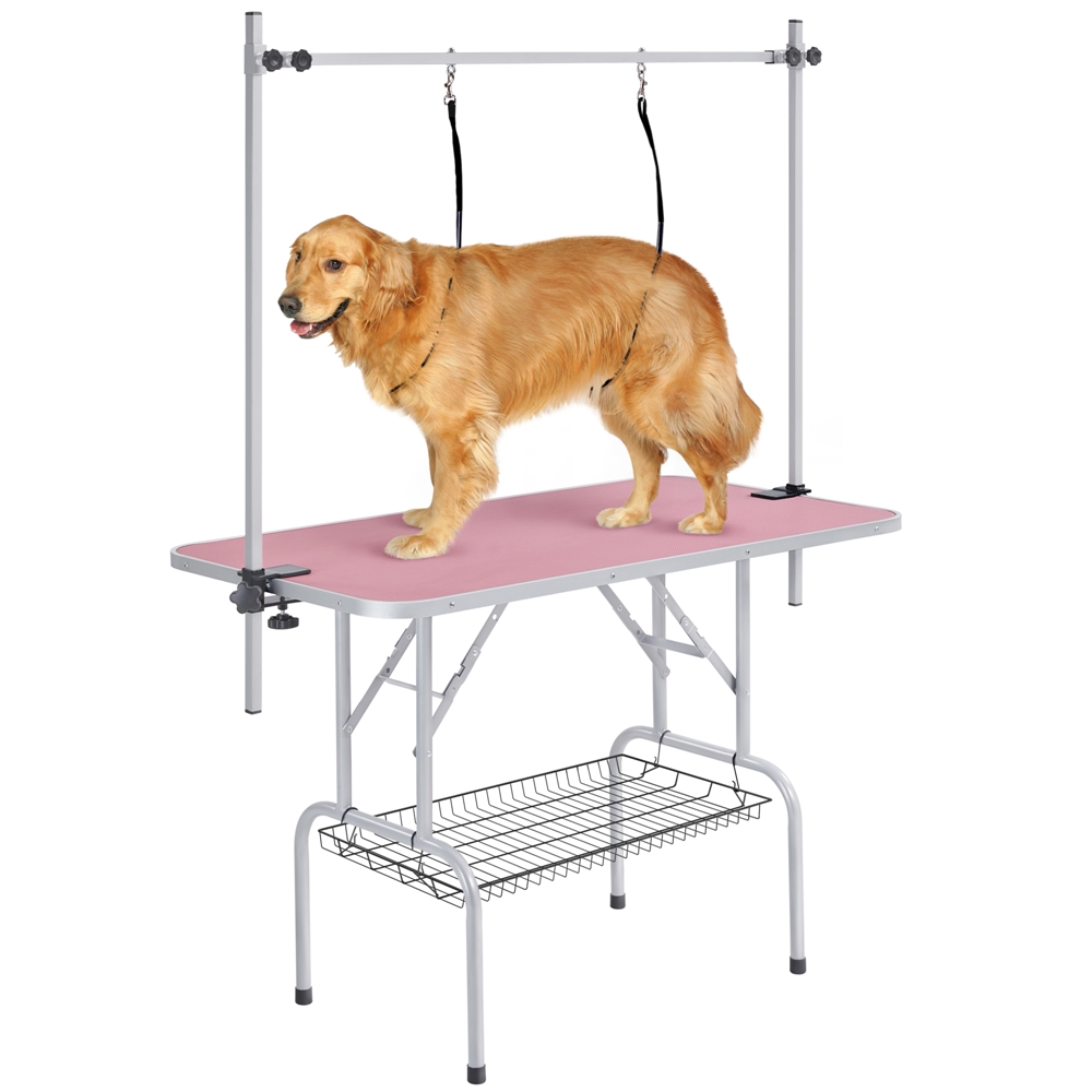 TEMU Costoffs Pet Grooming Table, Foldable Pet Grooming Desk, Pet Grooming Table, Adjustable Home Pet Bathing Station With Loop , Height Adjustable