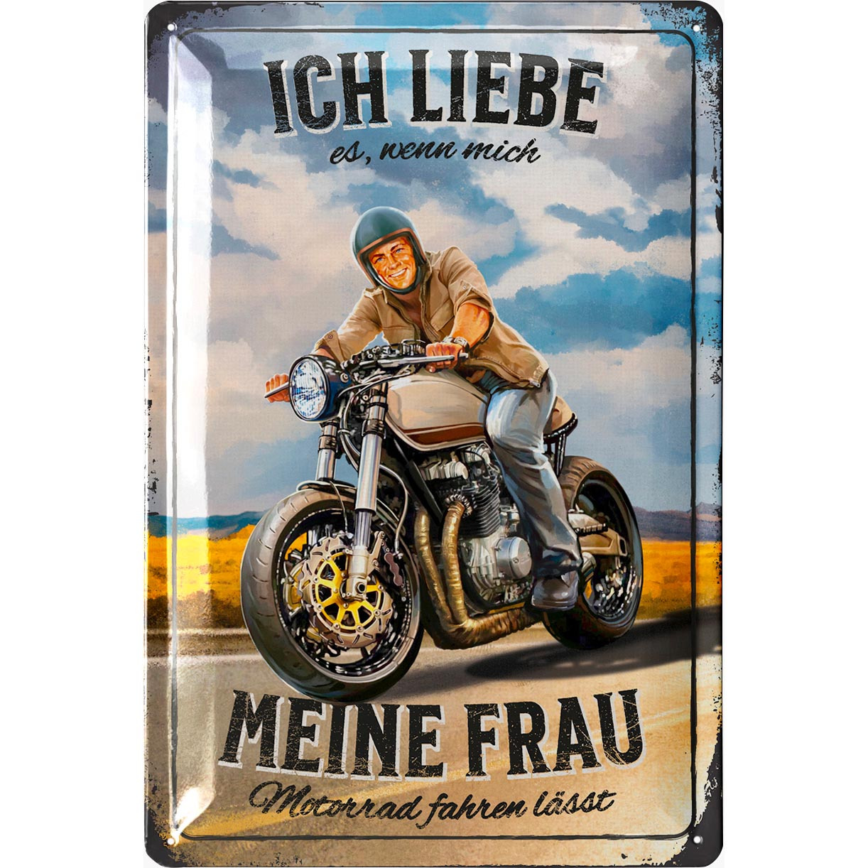 Image of Retro Tin Sign - Motorcycle Decor - Motorcycle Gifts For Men And Bikers - Funny Sayings Sign For Workshop And Garage - Vintage Metal Decorative Sign With 20x30cm Classic Edition