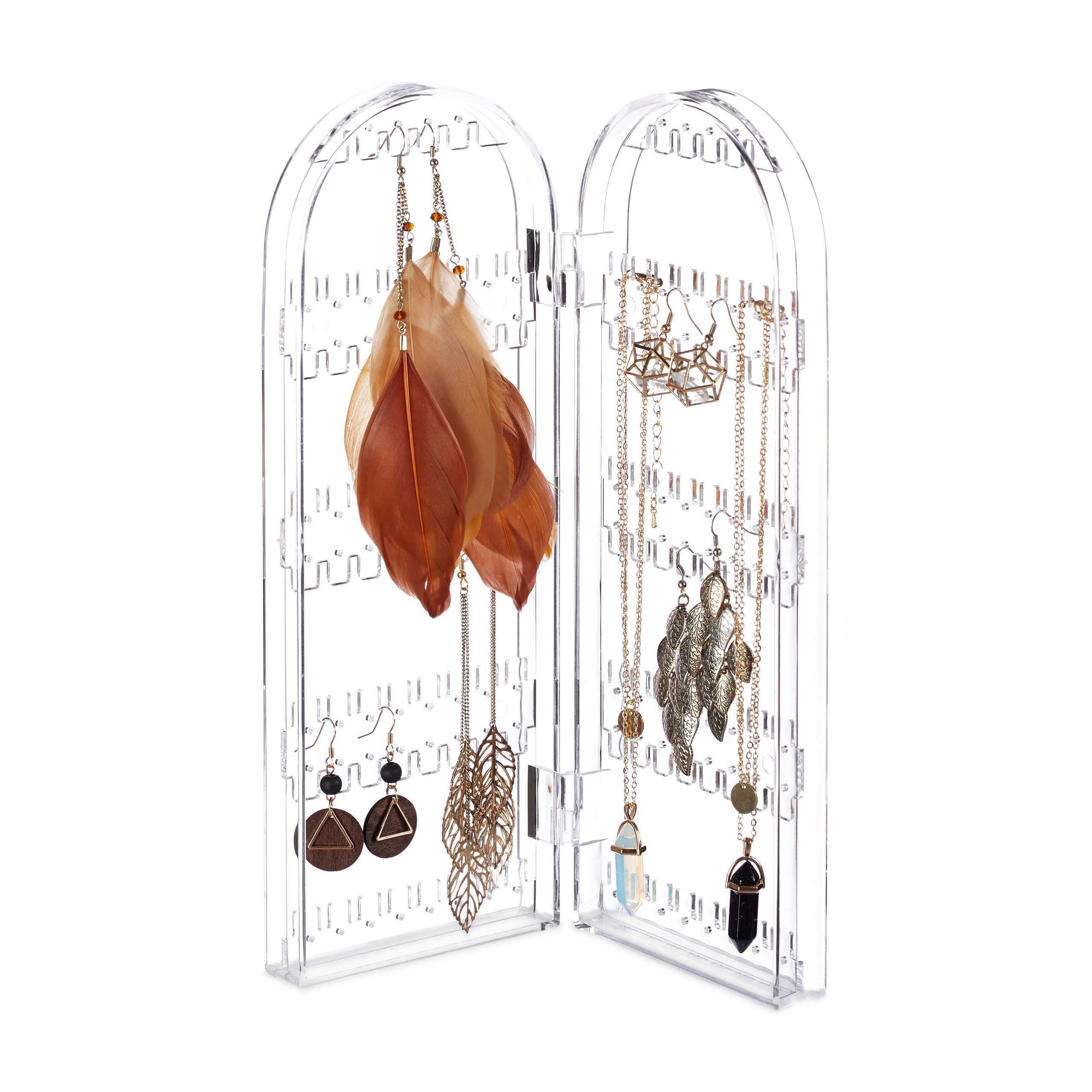 Transparent Jewelry Holder With 2 Compartments