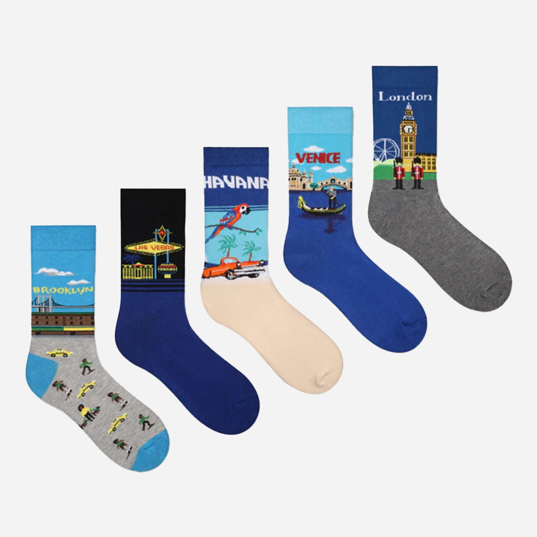 Image of Uandu Socks - 5-pack, Funny Socks, Colorful Socks, , Funny Socks For Women And Men, Cotton Socks, Patterned Socks -