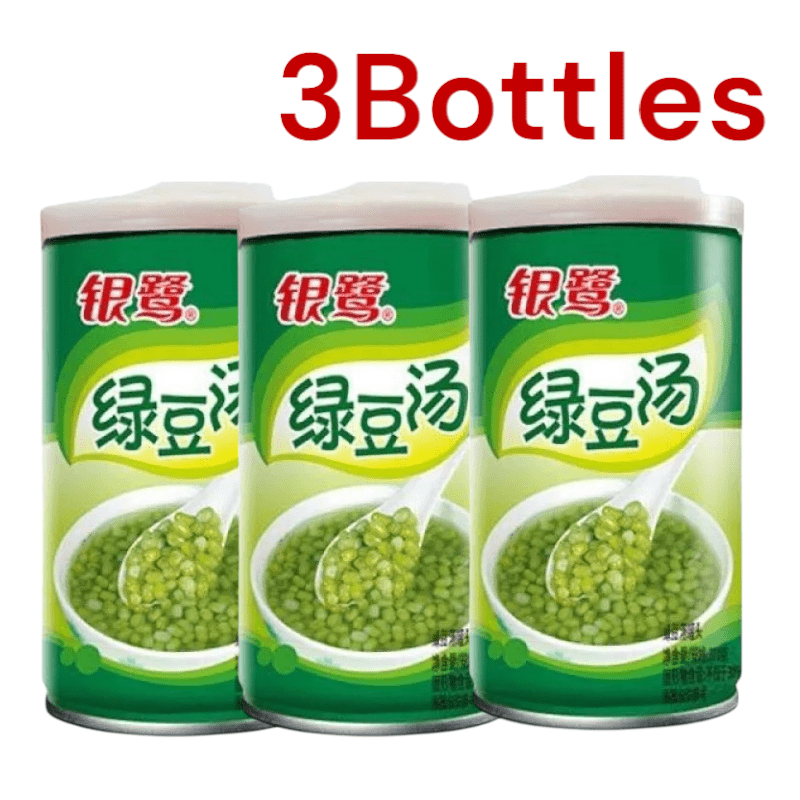 Image of 3 Bottles Yinlu Sweet Mung Bean Soup 3×370g - Sweet Mung Bean Soup Dessert From Asia – Ready To Eat, Traditional Asian Sweet Dish In A Bag – Delicious Christmas Snack