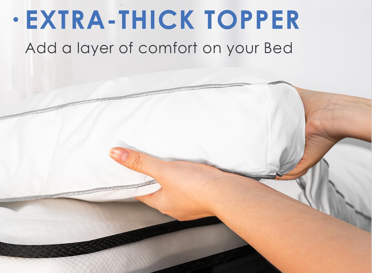 Hotel Quality Mattress Topper Extra Thick 10cm / 4 Inches Bounce Back Mattresses Toppers Single Double King SmallDouble 4Feet Superking Sizes Quilted Matress Pads