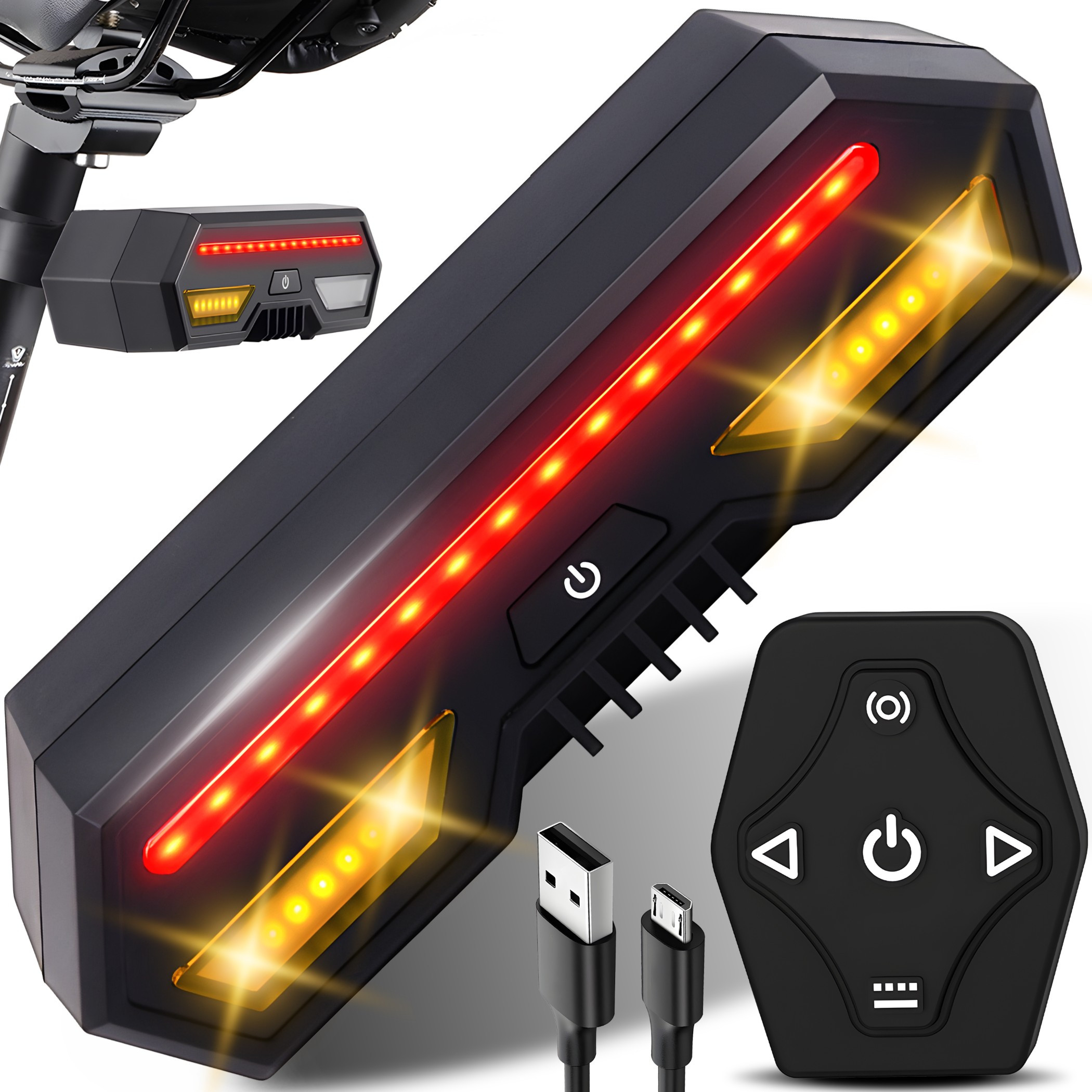 TEMU Retoo Bike Light - Rear Bicycle Light With Turn Signal And Wireless Remote