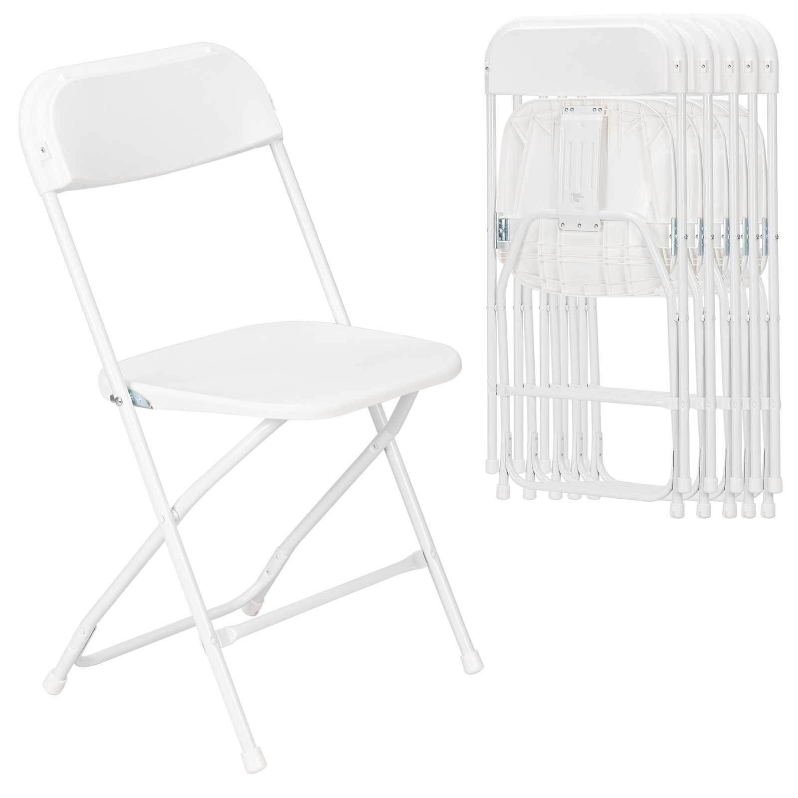 6 Pack Plastic Folding Chair, Indoor Outdoor Portable Stackable Commercial Seat With For Events Office Wedding Party Picnic Kitchen Dining, 350lbs