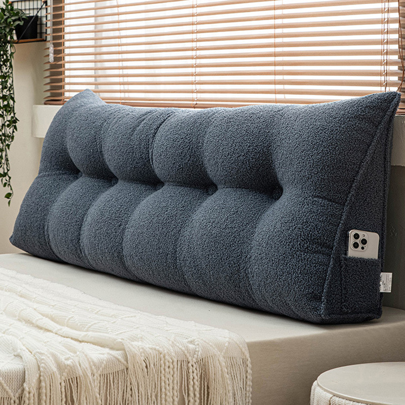 TEMU 1pc Large Triangular Wedge Headboard Pillow, Ultra Soft, High Reading Backrest Pillow For Bed, Sofa, Tatami, Bay Window, Positioning Bolster