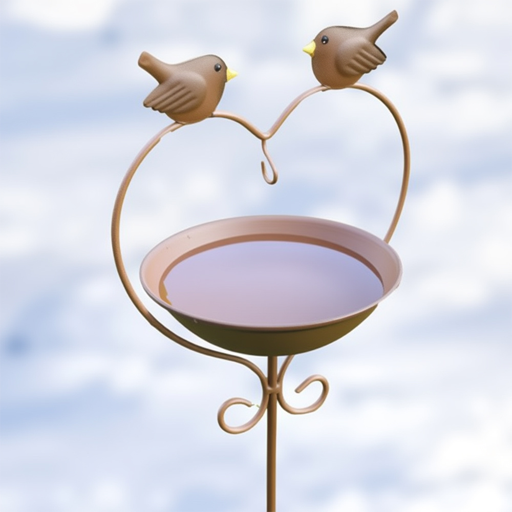 TEMU Bird Feeder, Vintage Bird Bath For Garden Durable Bird Feeders And Bath Bowl Water And Seed Feeder Bowl For Garden Patio Balcony Outdoor