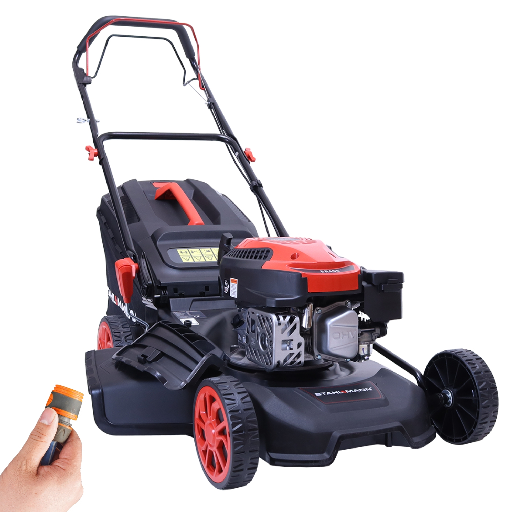 E-shop Rasenmäher Benzin mit Antrieb BR460 – 5, 4PS (4, 0kW) 170ccm mit Antrieb, 46cm Schnittbreite, Mulchen, Schnitthöhenverstellung, Easy Clean