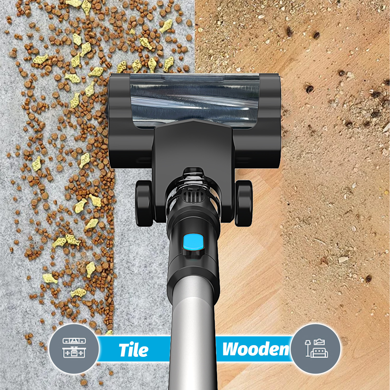 3in1 Cordless Vacuum Cleaner Compatible with Makita 18V Battery, With 2X Rechargeable Batteries, LED Display, Lightweight Handheld Vacuum Cleaner for Carpet, Hardwood Floor, Pet Hair, Car