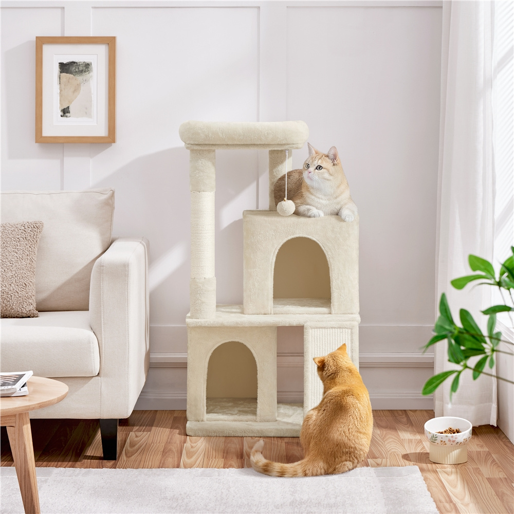 TEMU Costoffs Cat Scratching Tree Stable Cat Tree Play Tree With Play Ball And 2 Houses Scratching Tree For Cats
