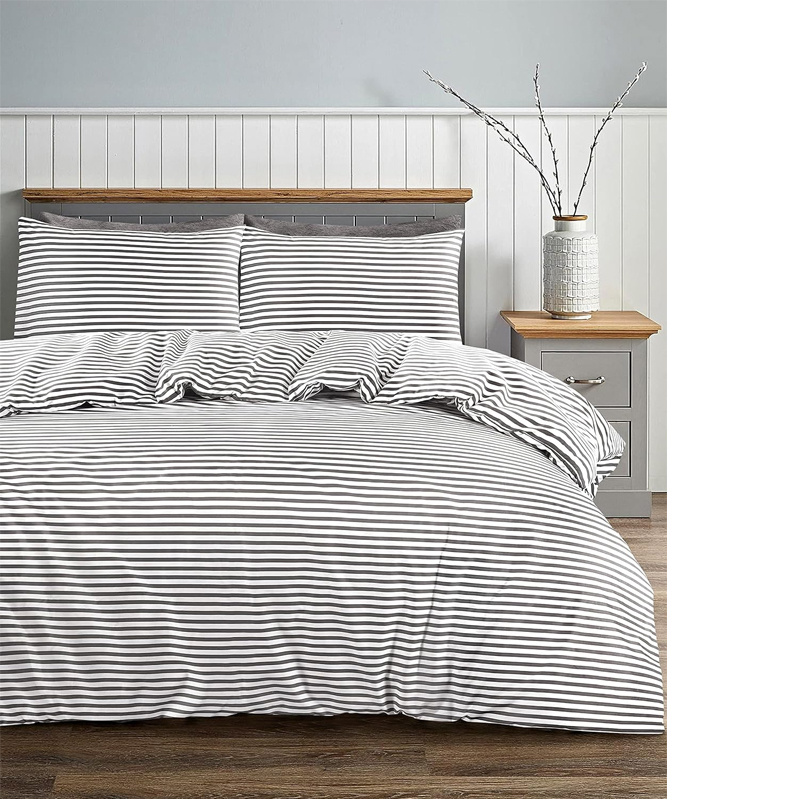 TEMU Adam Home Chino Stripe Duvet Bedding Sets -3pcs Microfiber Ultra Soft Duvet Cover Sets With Pillow Cases