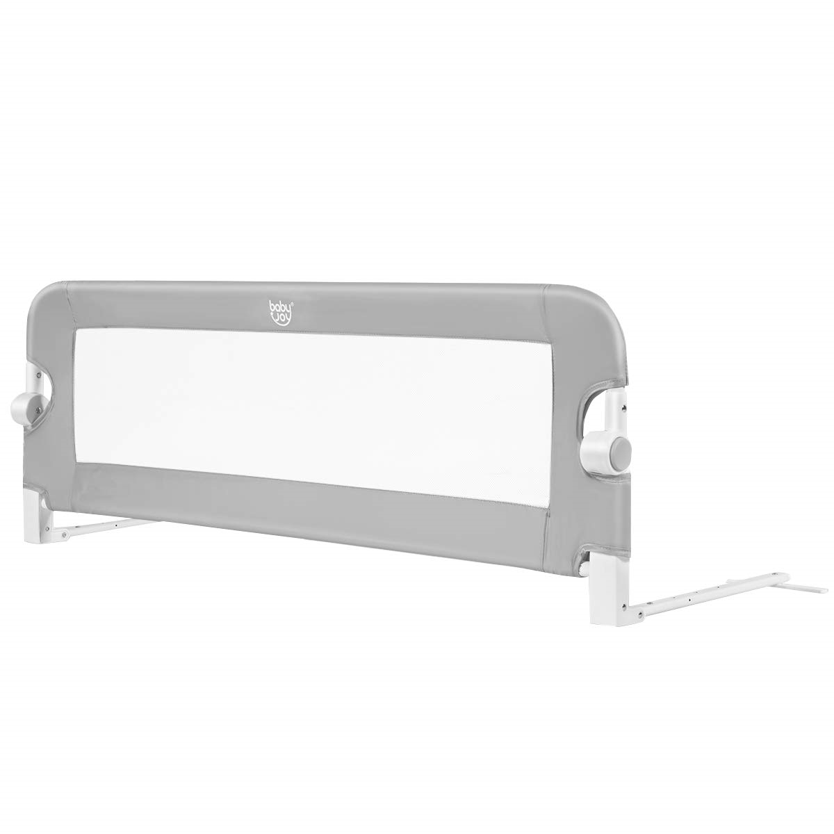Folding Bed Rail, Bed Guard Rail With Adjustable Straps, Folding, Fall Protection Bed 180° Foldable For Parents' Beds, Children's Beds (grey, 105 X 42 Cm)