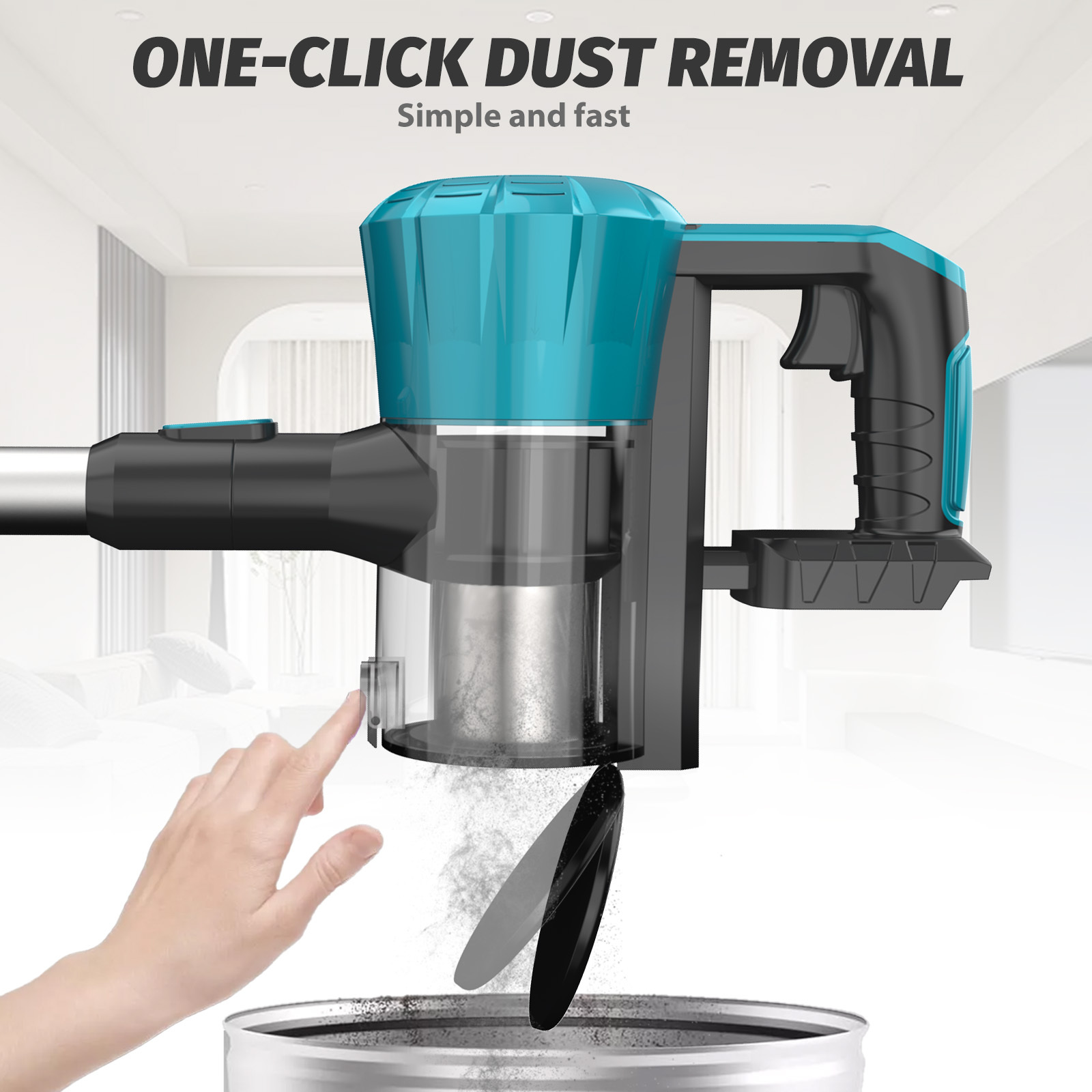 3in1 Cordless Vacuum Cleaner Compatible with Makita 18V Battery, With 2X Rechargeable Batteries, LED Display, Lightweight Handheld Vacuum Cleaner for Carpet, Hardwood Floor, Pet Hair, Car