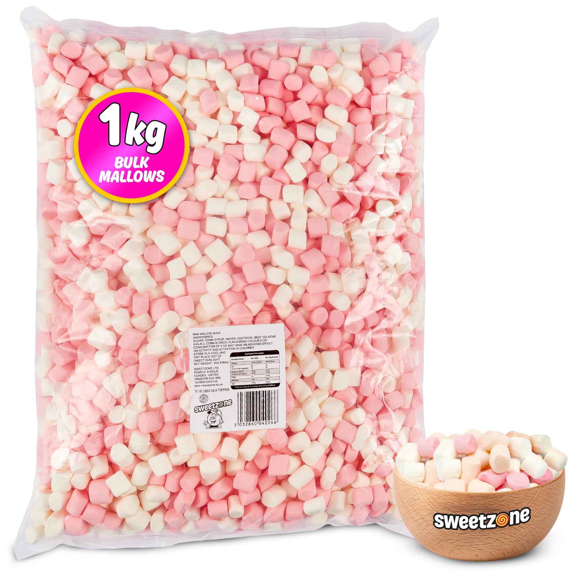   mini   pink and white   sweets bulk   for sweet bags marsh  for hot chocolate 1kg bulk sweets bag