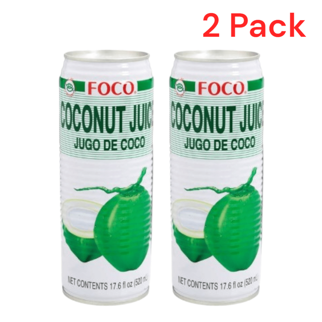 2 Packs Foco Coconut Water 520ml - Coconut Water | Refreshing Drink | Coconut Juice Drink | Tropical Summer Drink