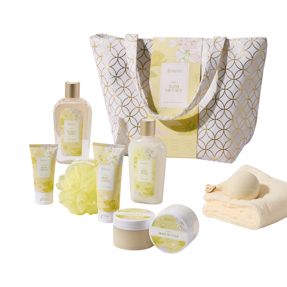 TEMU 10pcs Sets, Spa Kit Includes Bath Oil, Bath Salt, Baskets For Women Gift, Gift Basket For Women, Bubble Bath, Bath Sets For Women Gift, Mothers