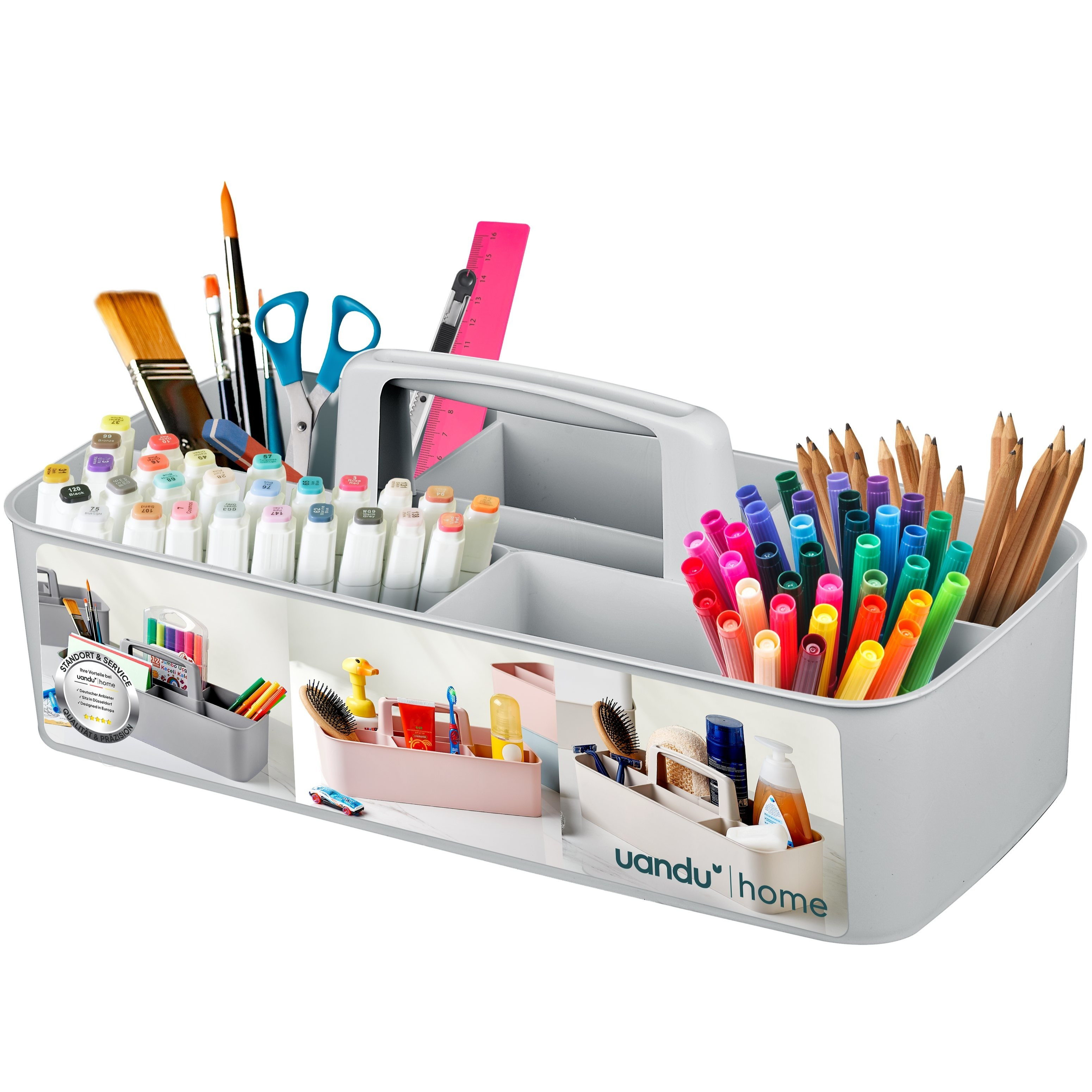 Image of Basket Organizer, Plastic Basket With Handle, Storage Basket For Kitchen, Bathroom, And More, Organizer Boxes, Storage Basket, Cleaning Basket, Craft Basket, Storage For Art And Makeup