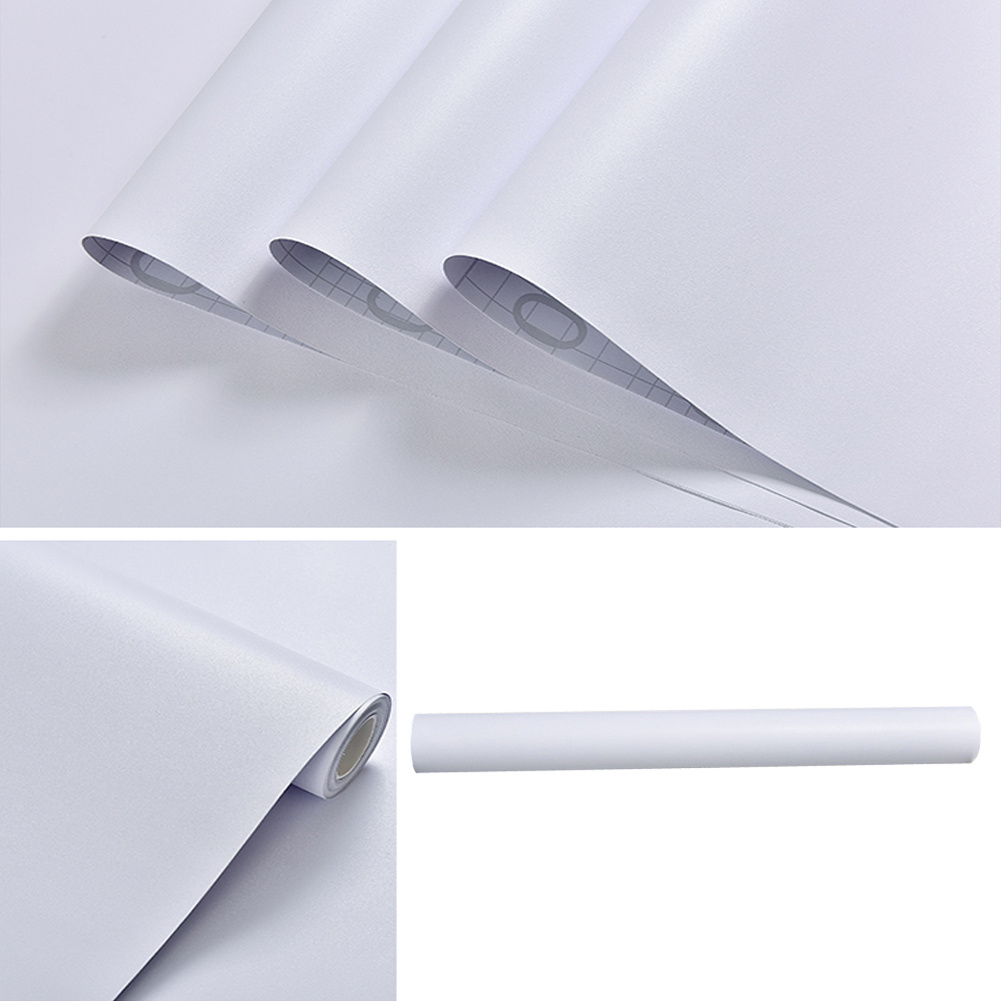 TEMU Self Adhesive Wallpaper White Matte Peel And Stick Wallpaper Cold White Sticky Back Plastic Paper Waterproof Vinyl Film For Living Room Bedroom