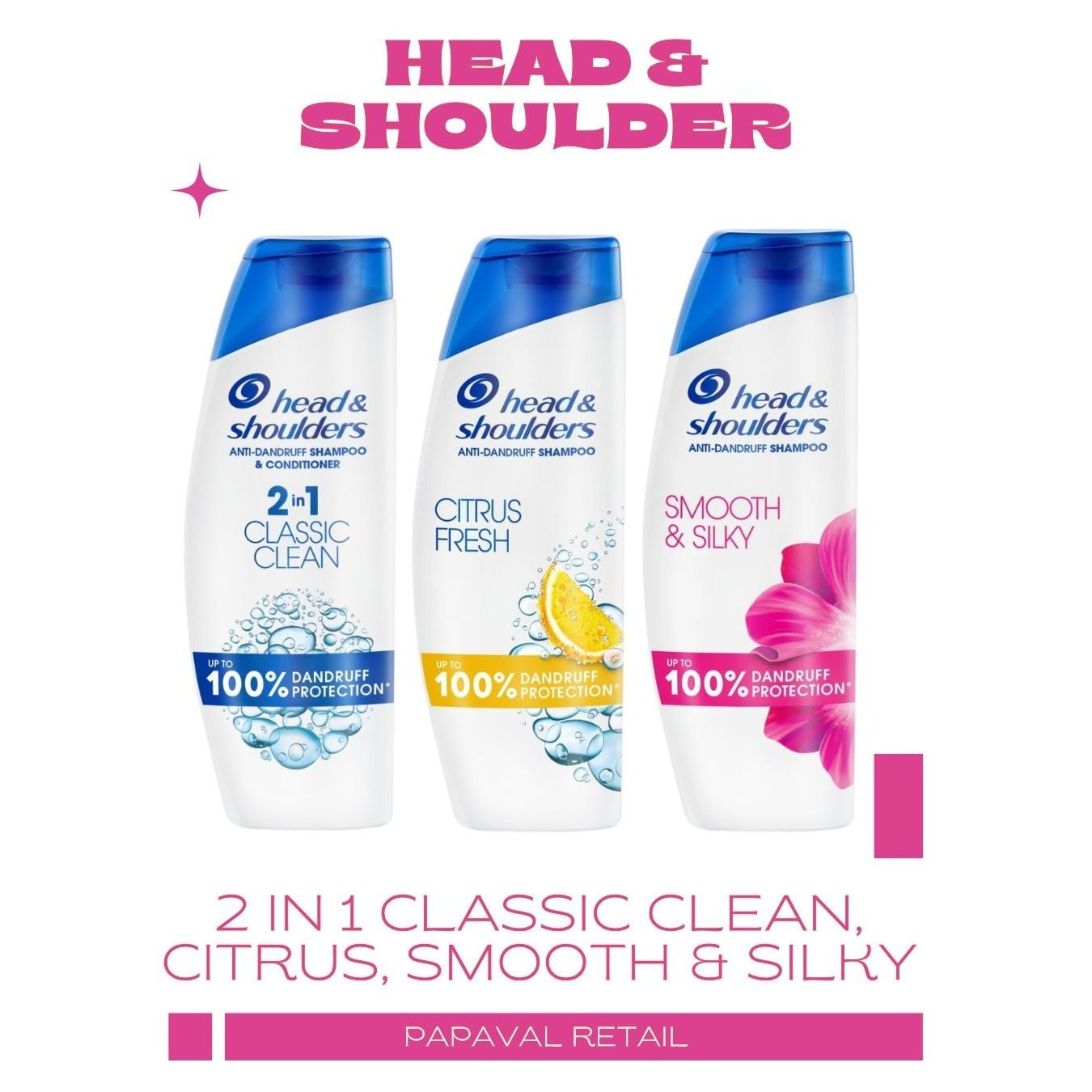TEMU Head & Shoulder Shampoo Pack Of 3 X 250ml (2 In 1 , Citrus, )