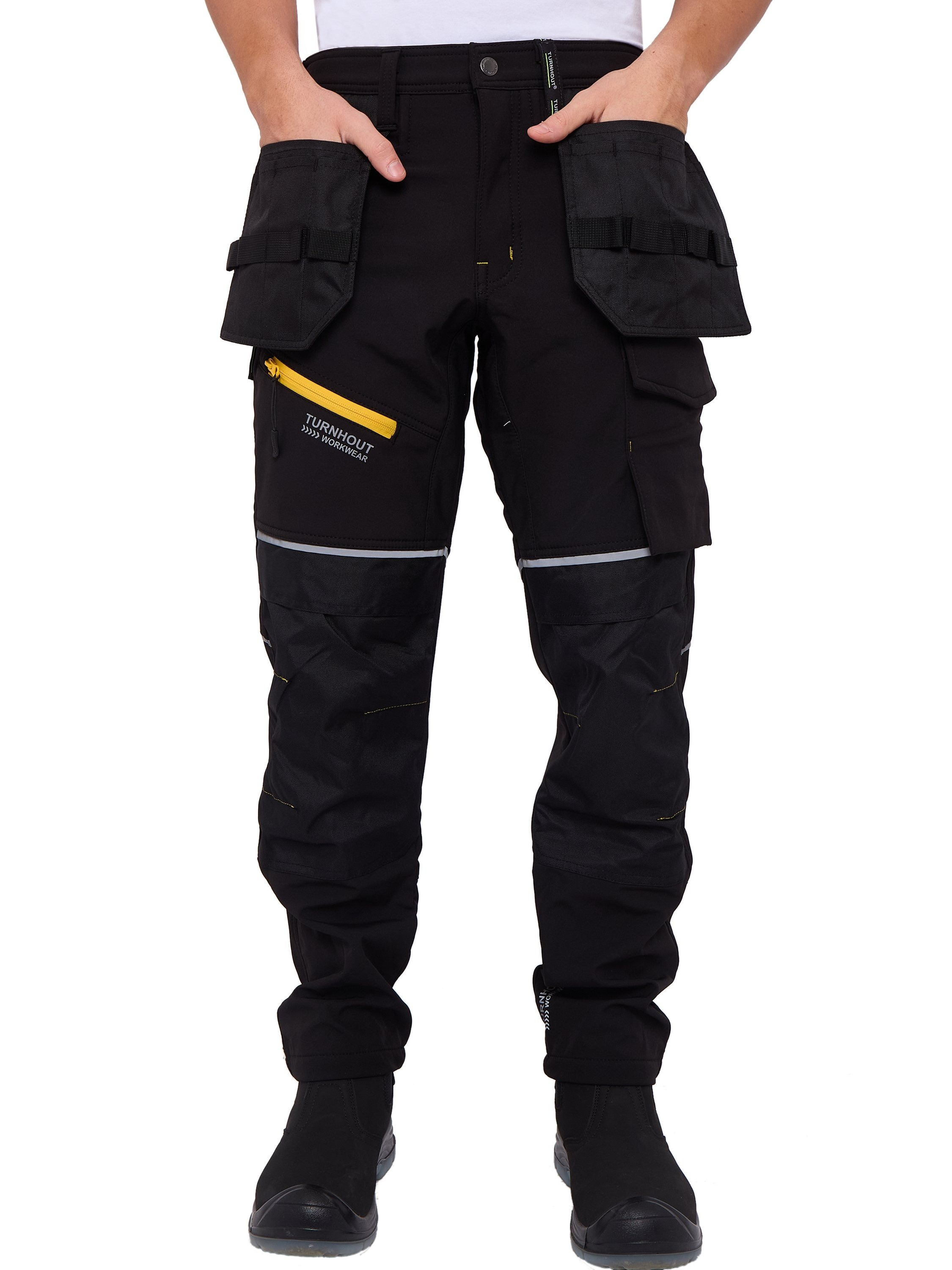 LABEL APPAREL Men’s Safety Cargo Combat Workwear Trousers Knee Pad  Pockets Safety Working Pants for Men Dark Grey Work Pants for Men,  Durable