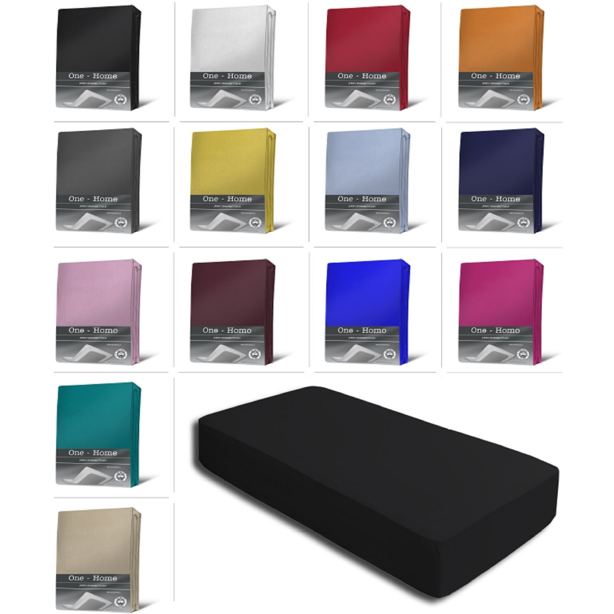 E-shop Jersey Spannbettlaken 180x200 cm bis 200x200 cm weiche Baumwolle Knitterfrei Uni mit Rundumgummizug