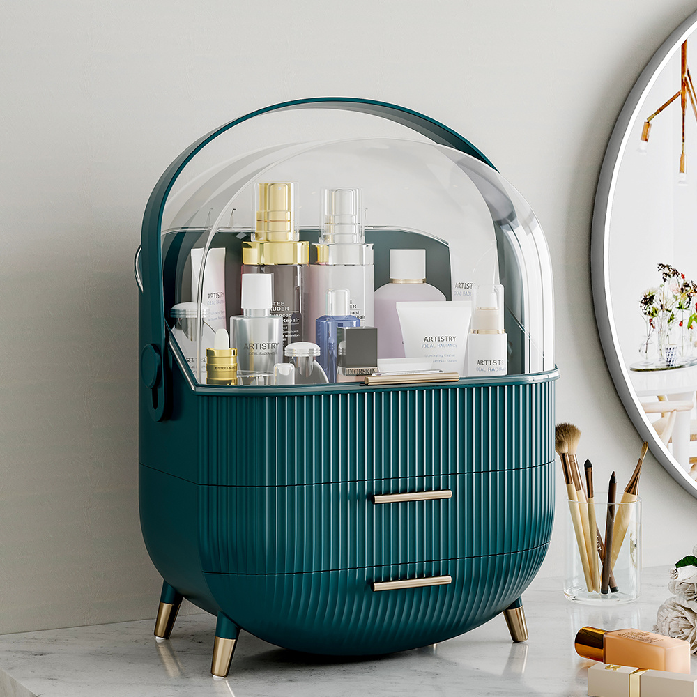 TEMU Make Up Case Cosmetic Storage Box, Organizer Skin Care Products Jewelry Organizer Skin Care Organiser For Bedroom Bathroom Desktop, Makeup
