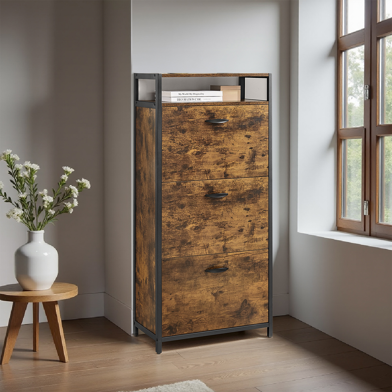 E-shop Schuhschrank schmal, Schuhregal, Schuhkipper, für viele Schuhe, platzsparend, für Flur