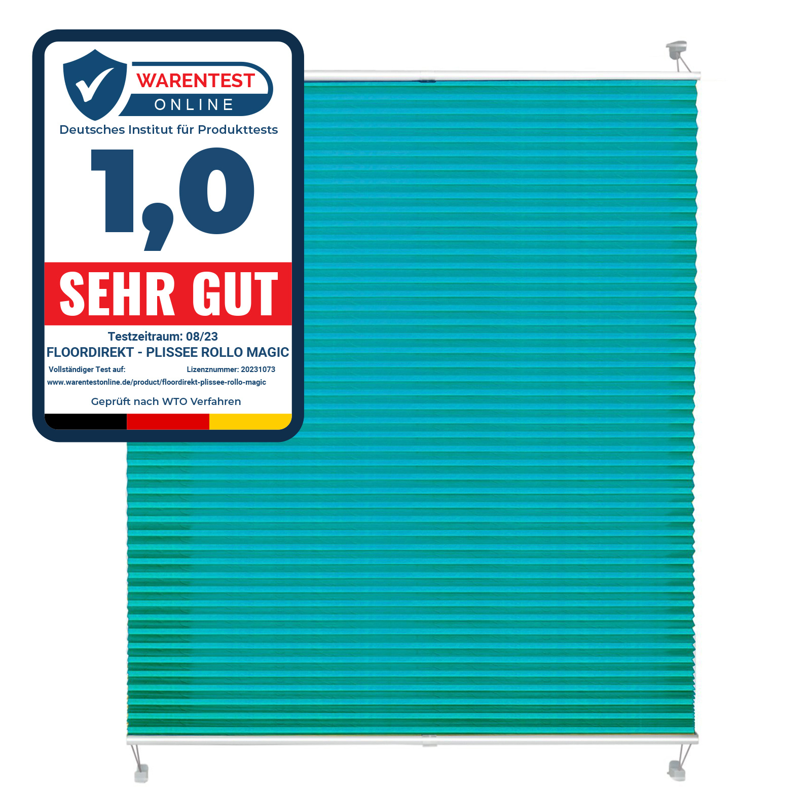 Pleated Magic - Folding Roller Blind With Variable Control, Light-permeable & Opaque, In Different Widths Sizes & Colors, With Clip-on Or Screw-on Mounting