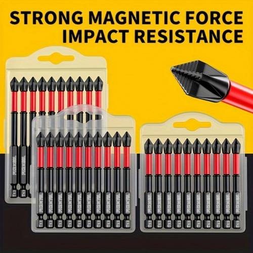 6pcs set screwdriver heads 6pcs anti slip s2 steel magnetic screwdriver drill bit set 1 4 shank impact heads for electric manual drivers