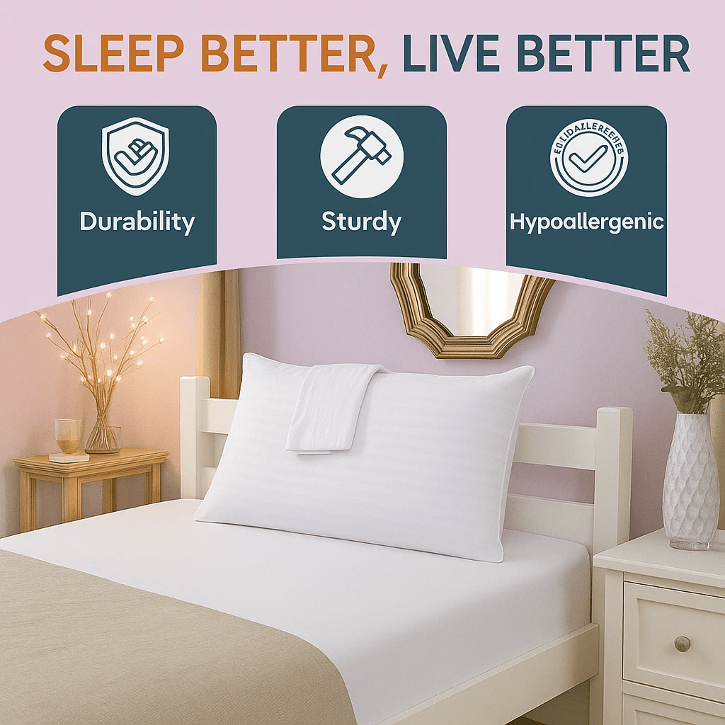 Hotel Quality Stripe Pillows Soft Support Bounce Hollowfibre Pillow Pack of 2 &4