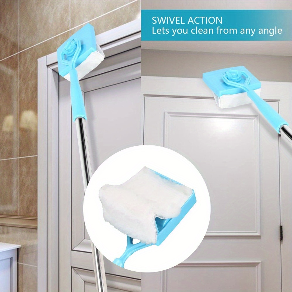 TEMU With 135cm Baseboard Cleaning Mop Handle Dustproof Dust Removal Cleaner Household Corner Extendable Microfiber Cleaning Mop