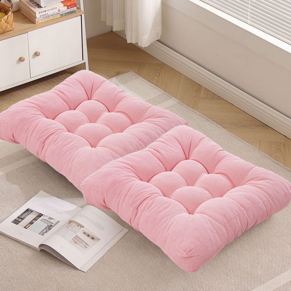 TEMU 1pc 50*50cm Thick Velvet Fuzzy Tatami Cushion Seat Pad, Chair Pad, Garden Dining Chair Armchair Heightening Pad, Pink