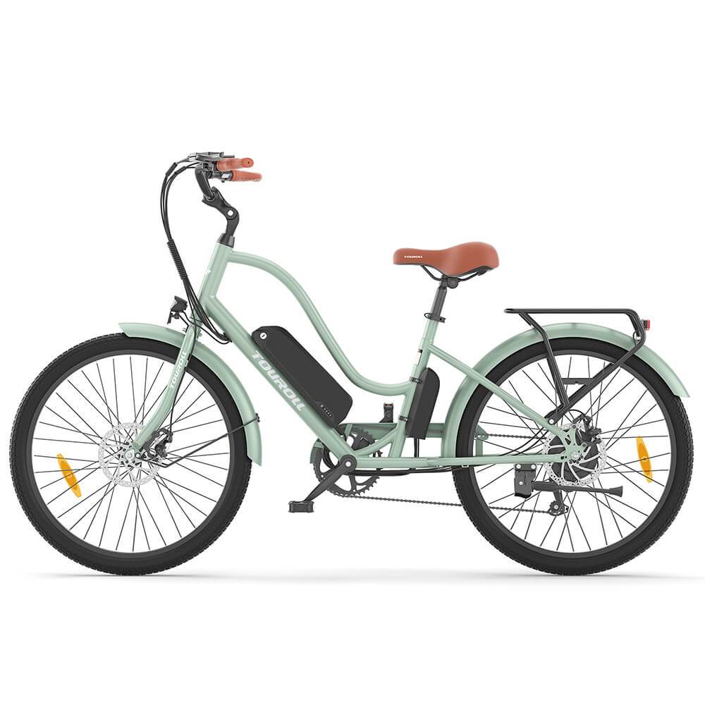 Toeroll Elektrische Fiets, 250W Motor, 15.6Ah Accu, 25 km/u, 100 km Max. Bereik, 7 Versnellingen, Mechanische Schijfrem & E-Rem, 26 inch Pneumatische Banden