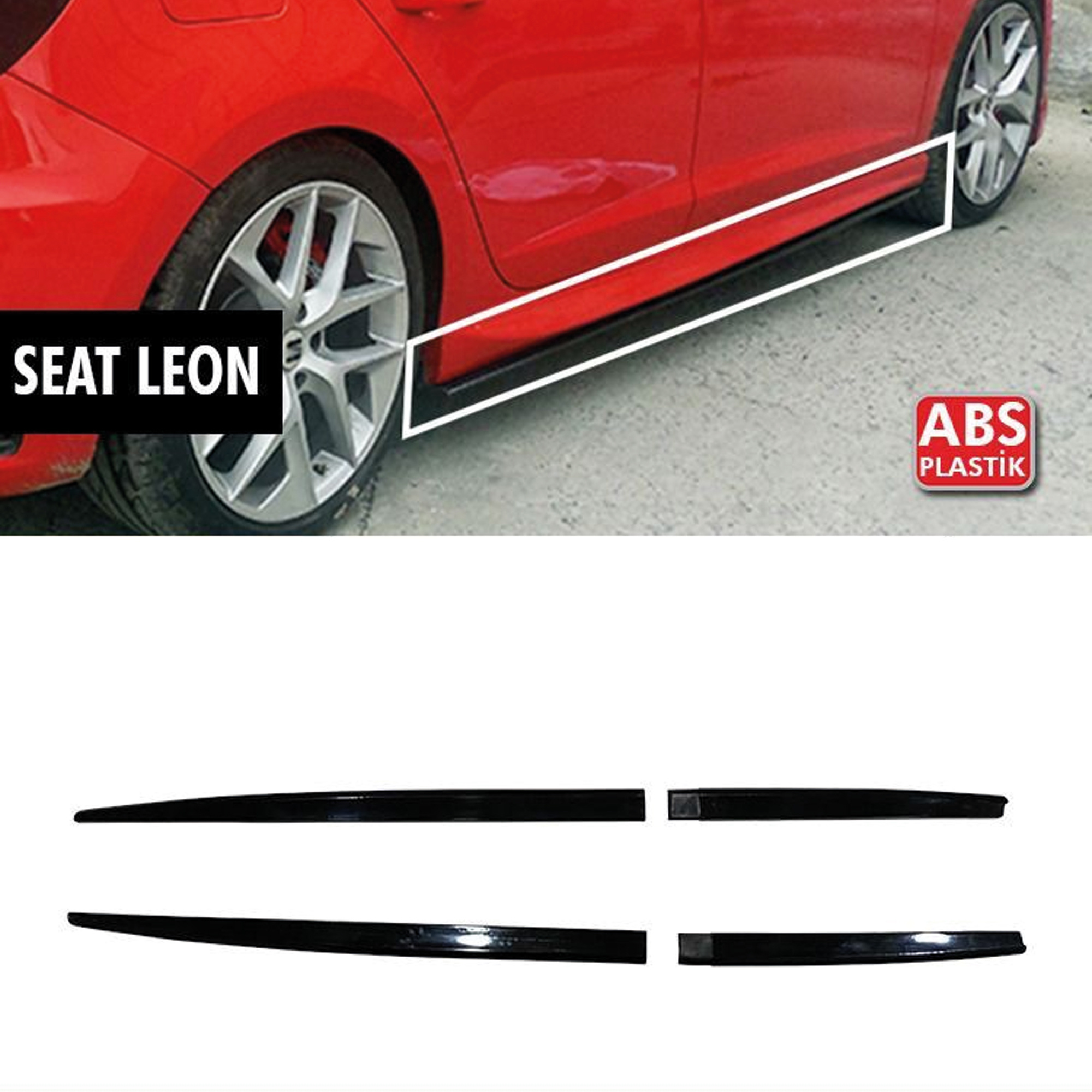 TEMU Side Skirts For Leon Mk3, , Golf, A3 4pcs Extension Rod Lip Splitter Bumper