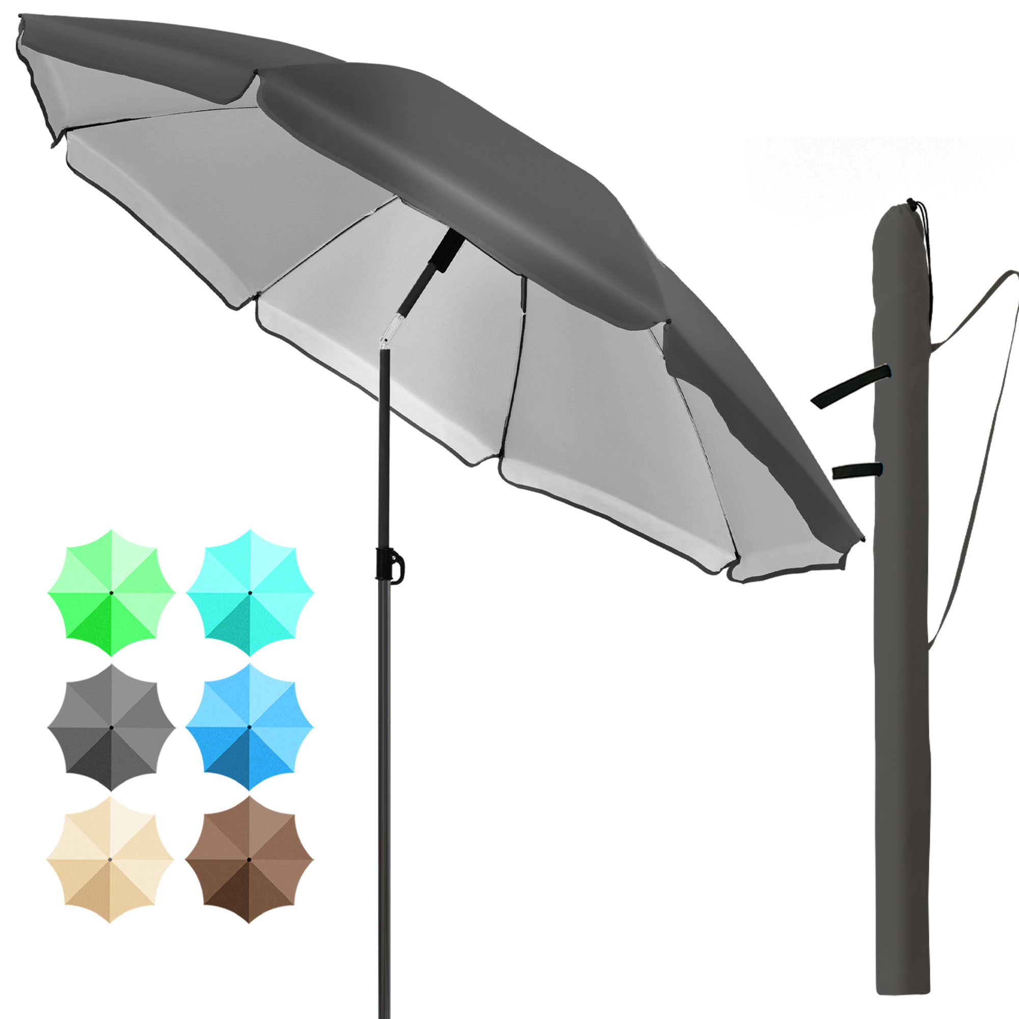TEMU Lindenstein Sun Umbrella Umbrella (180 Cm) In - High-quality, Height-adjustable Beach Umbrella For Reliable Sun Protection On The Beach. The