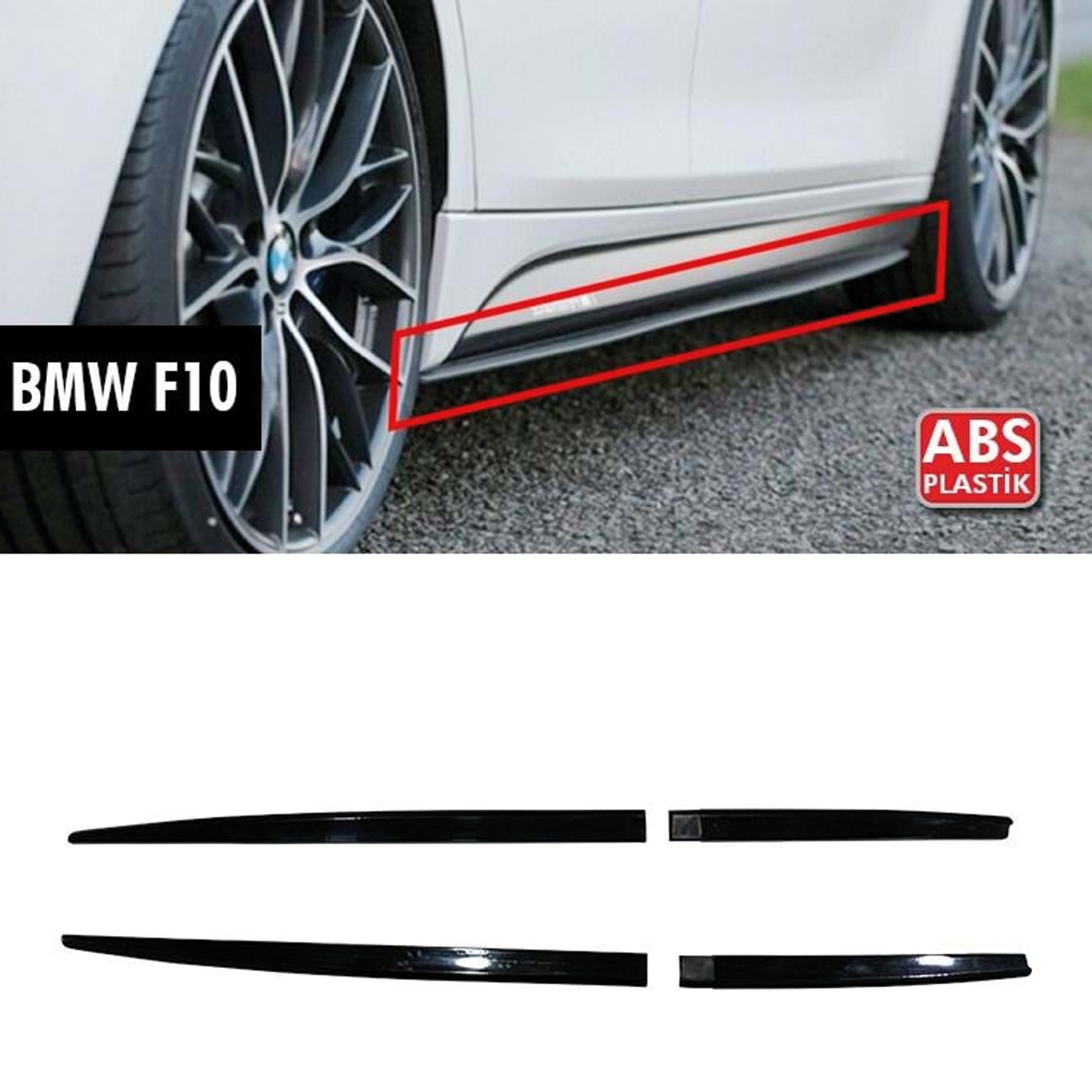 Side Skirts For All Car Universal 215cm F10 Model 4pcs Extension Rod Lip Splitter Bumper Side Lip Spoiler: retailer-supplied image