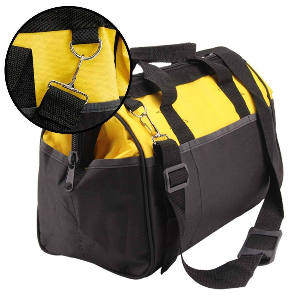 heavy duty tool bag   purpose tote tool bag   mouth technician bag with adjustable shoulder strap for household office workshop daily use 37x21x29cm