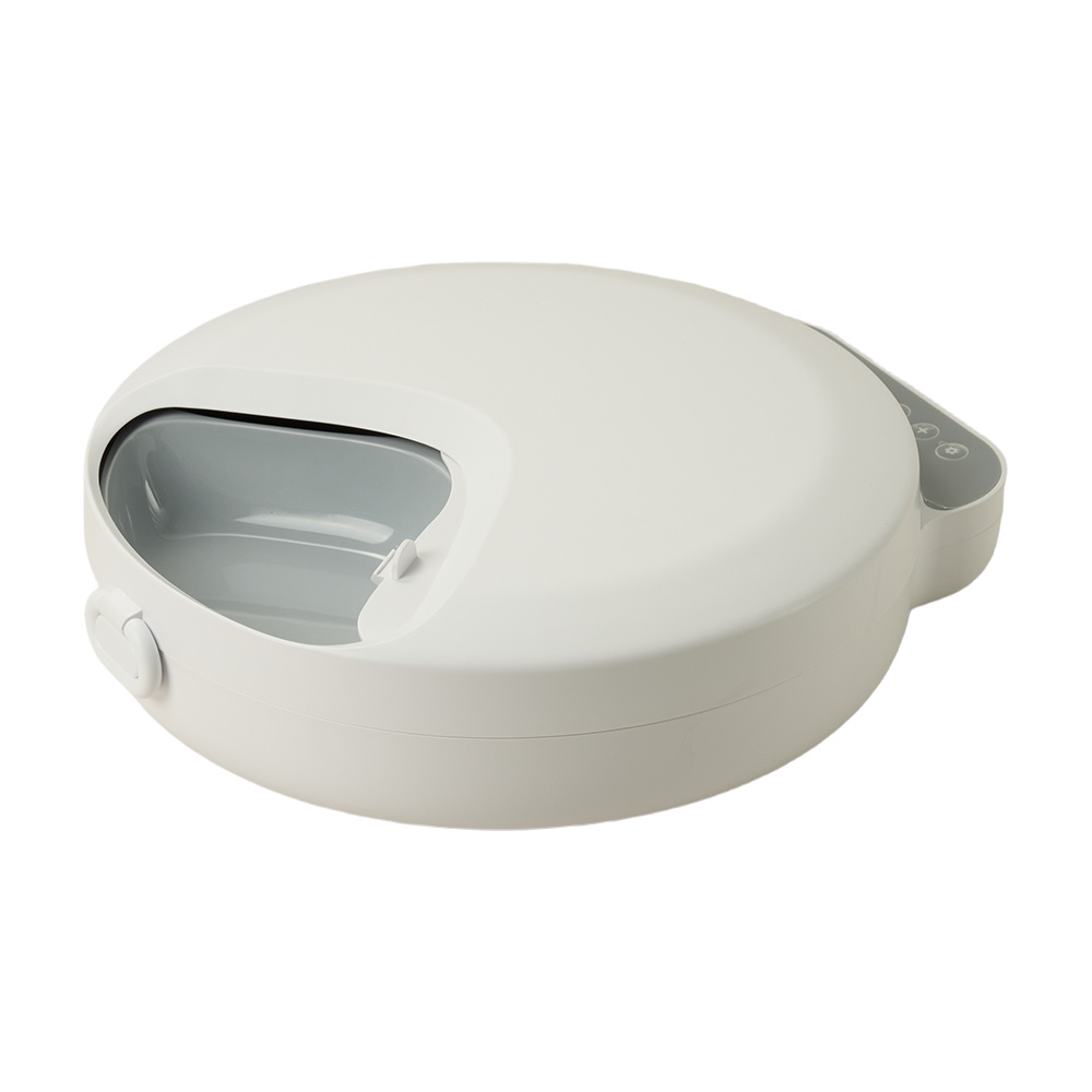 automatic cat feeder for wet food 4 meals cat food dispenser with 2 ice packs   tray   compartments pet feeder for cats small dogs 25 28cm