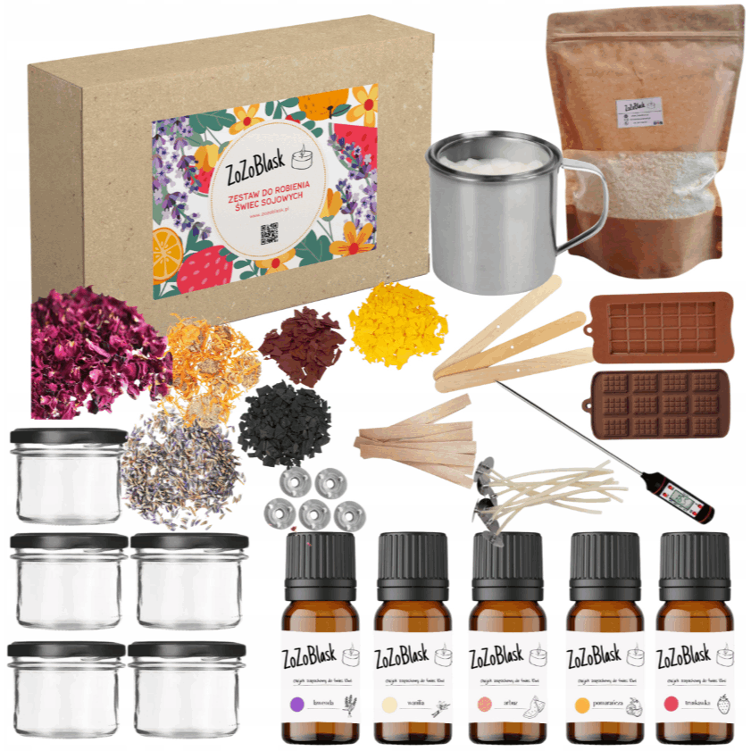 TEMU Set For Making Soy Wax Candles As A Present For A Child For Christmas Xl Zozoblask Candles Soy Waxwicks Wooden Colorants Fragrance Oils Candle