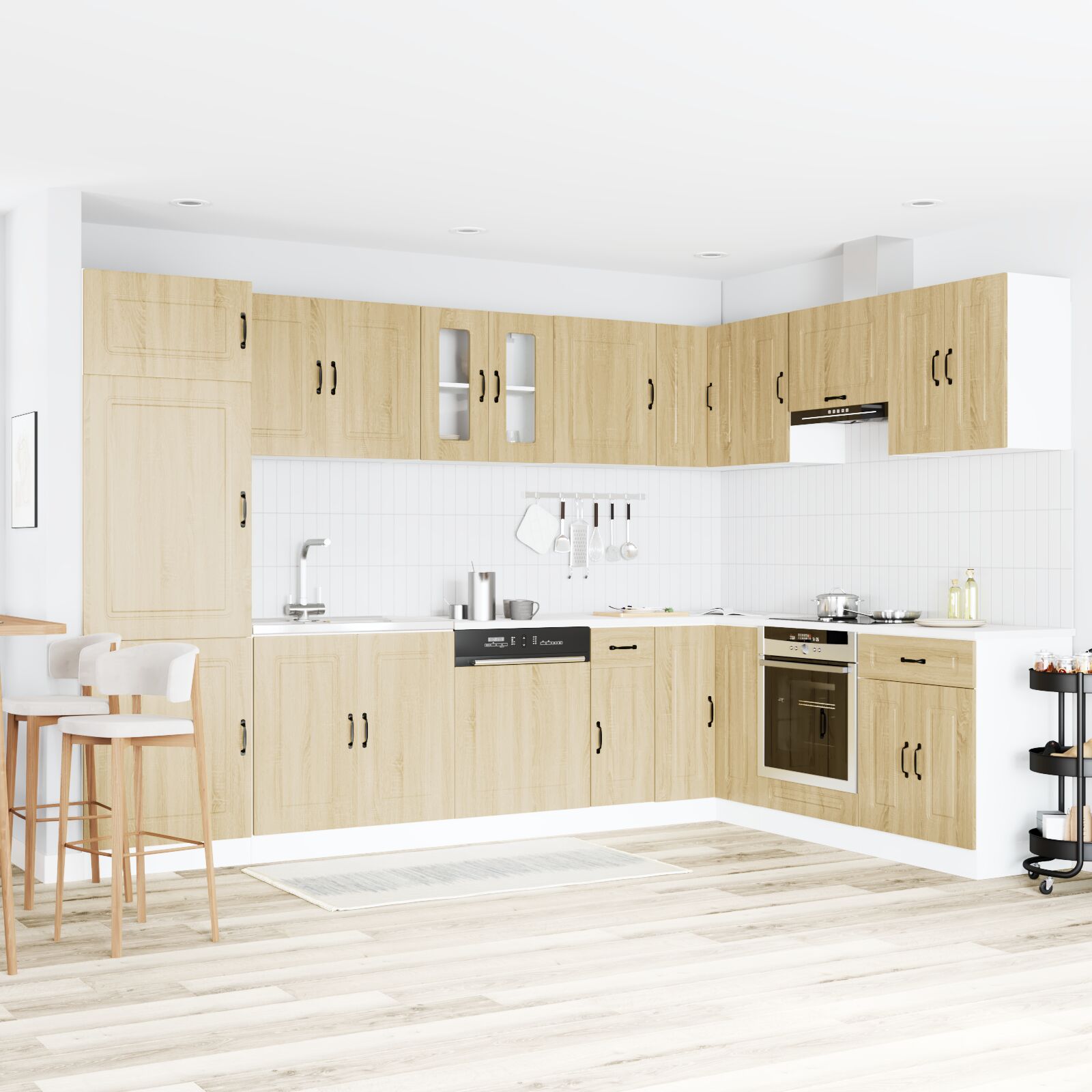   kitchen cabinet with double   oak sink and   wood Product details 0