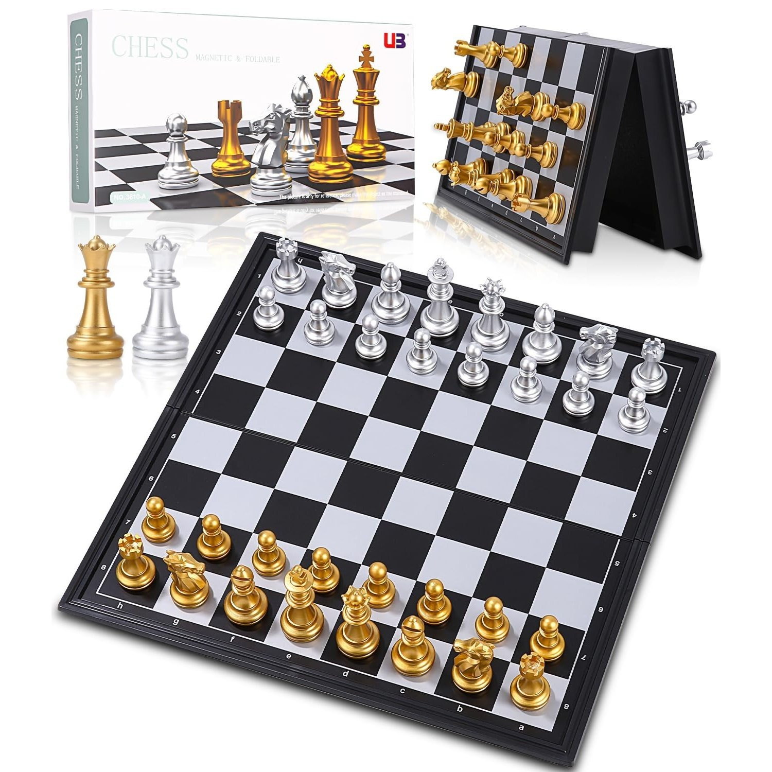 TEMU Chess Game, 25 X 25 Cm Chess Game, Magnetic Chess Board, Foldable Chess Game, Travel Game, Folding And Portable Board Game, Chess Set For Party,