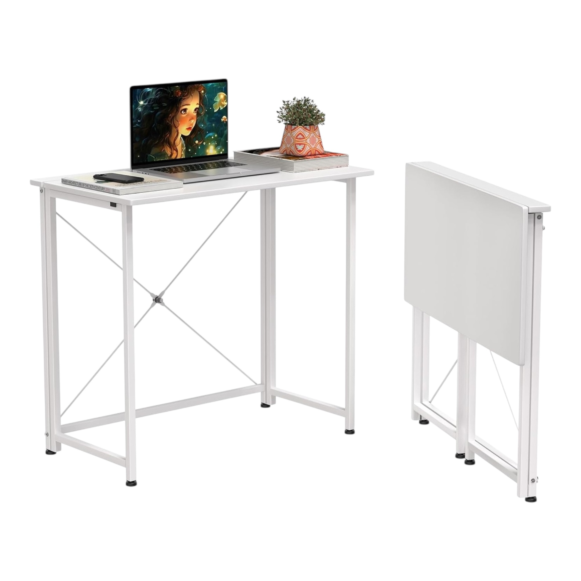 TEMU Mesa Escritorio Plegable, Mesa de Oficina Plegable, para Ordenador, Pequeño Mesa Ordenador Plegable Escritorios portátiles para Estudio,